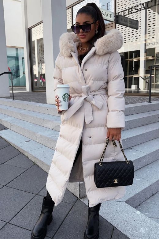 Dam Vinterjacka lång modell Diva i Beige