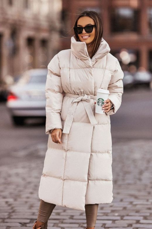 Dam Vinterjacka lång Oversized - Beige