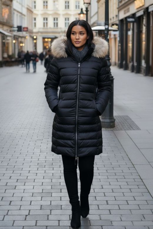 Dam Vinterjacka modell Aspen Hills i svart