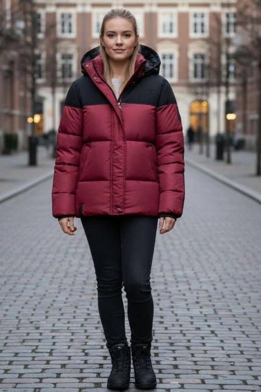 Dame dyne jakke Navahoo Sarafina i Bordeaux