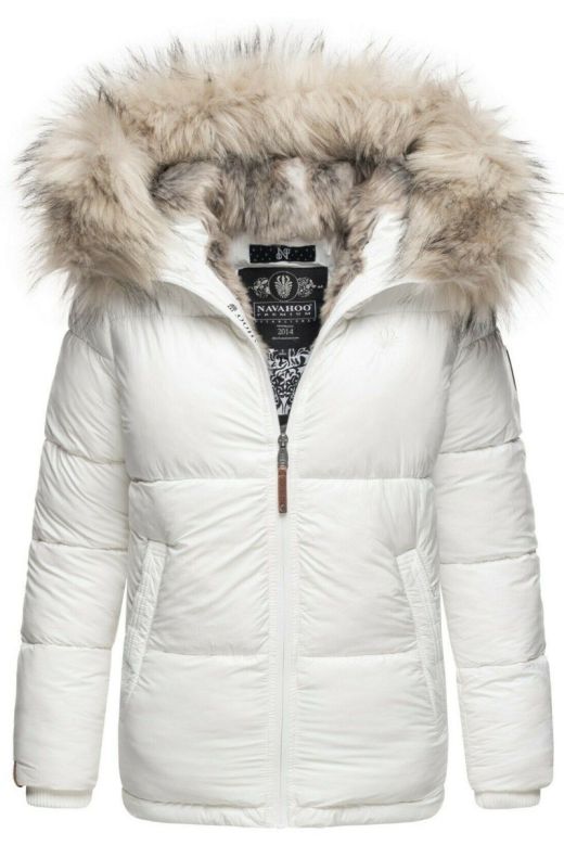 Dam vinterjacka med stor päls Navahoo Tikuna i Vit
