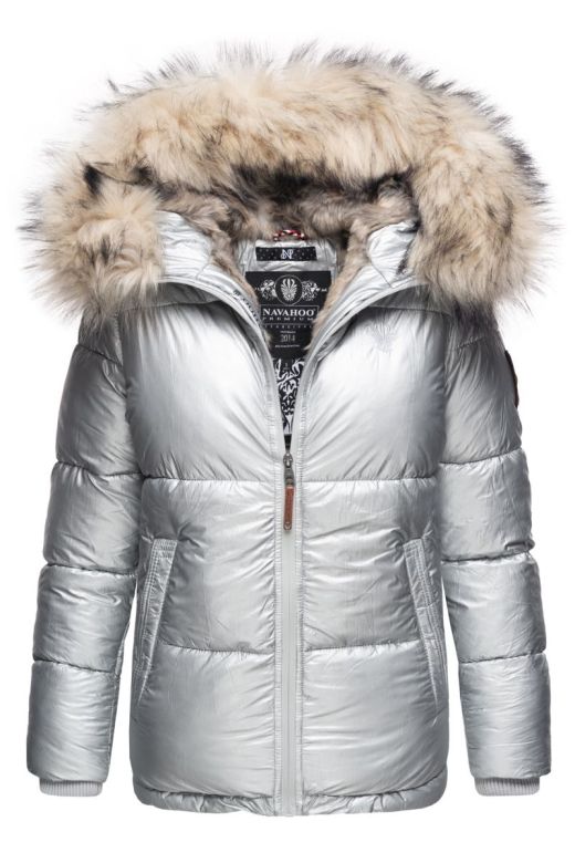 Dam vinterjacka med stor päls Navahoo Tikuna i Silver
