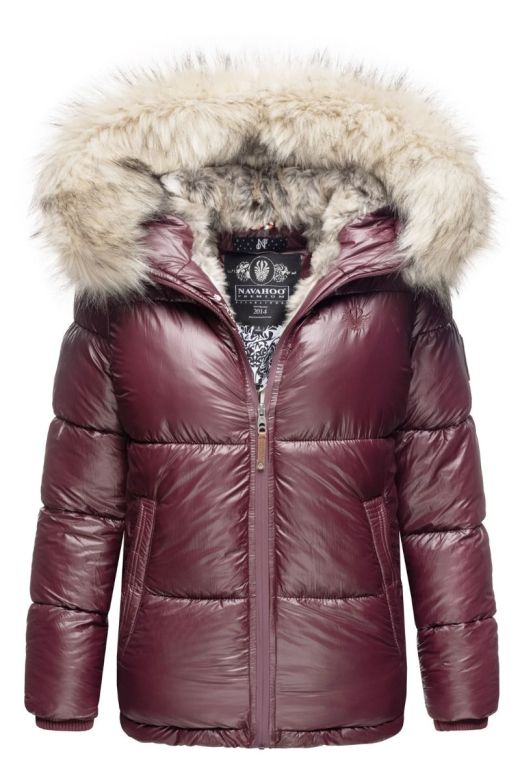 Dam vinterjacka med stor päls Navahoo Tikuna i Vinfärg
