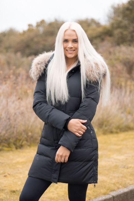 Dam Vinterjacka LUX Dunjacka Polar med stor päls 