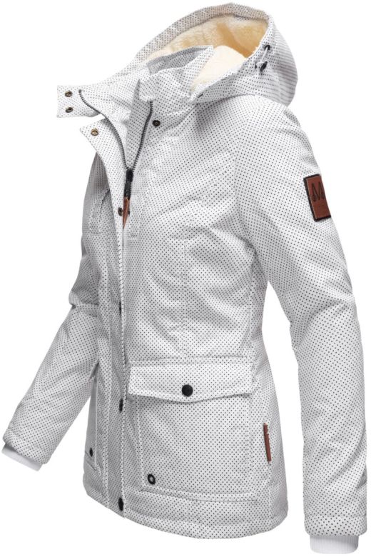 Dame Bomulds vinterjakke Marikoo Keikoo - Hvid Dot