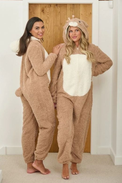 Läcker Soft Onesie teddy jumpsuit i känguru