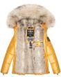 Dam vinterjacka med stor päls Navahoo Tikuna i Gul