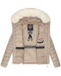 Dam Vinterjacka med vit päls Nasrin Taupe Beige