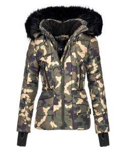 Dame vinterjakke med pels - Adele Camo