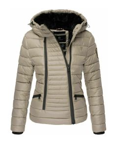 Kort foret dyne jakke Tabea - Taupe