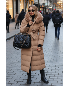 Vinterjacka dam modell Cristal i Camel