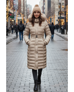 Dam vinterjacka modell Julia i ljusbeige