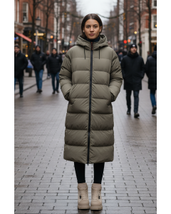 Damvinterjacka i dansk design, modell Enya i l&ouml;vgr&aring;