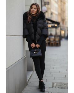 Kort dam vinterjacka Bianca i svart