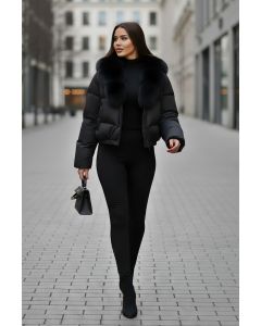 Kort dam vinterjacka Elena i svart