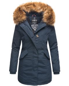 Dame Vinterjakke med pels Karma Prinsess - Navy Blå
