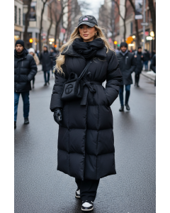 Dam Vinterjacka lång Oversized i Svart