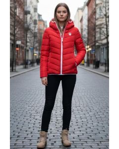 Sporty kort vinterjakke - Rød