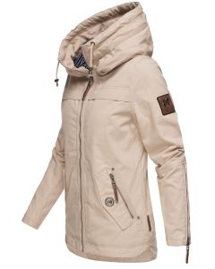 Dame Overgangsjakke i bomuld Wekoo - Beige / Rosa