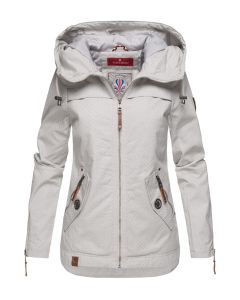 Dame Overgangsjakke i bomuld Wekoo - Lys Grå Dot