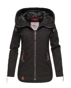 Dame Overgangsjakke i bomuld Wekoo - Sort Dot