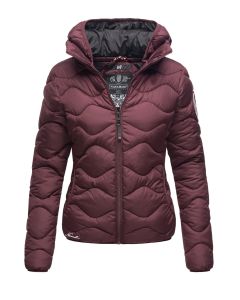 Dame dyne jakke med hætte Key Color Wine