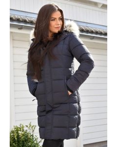 Dam Vinterjacka med avtagbar fuskpäls modell Paris i Blått