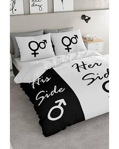 Hans sida Hennes sidobäddset i bomull.