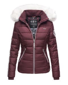 Dame vinterjakke med pels Kingaas - Wine