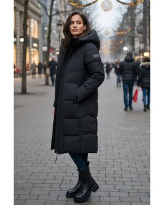 Härlig lång vinterjacka från NAVAHOO - Chokokyss i svart