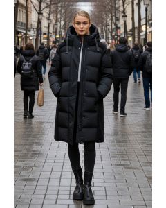 H&auml;rlig l&aring;ng vinterjacka fr&aring;n NAVAHOO - Teddy i svart