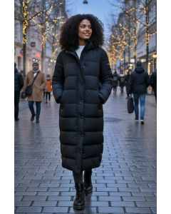 Härlig lång vinterjacka från NAVAHOO - Isalie i svart