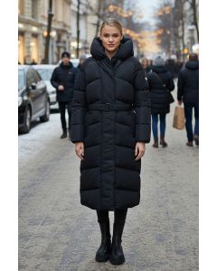 Härlig lång vinterjacka från NAVAHOO - Isblik i svart