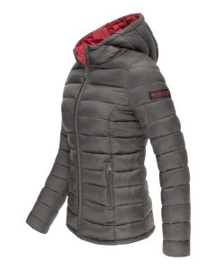 Dame dynejakke med hætte Lucy - Mørke Grå