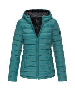 Dame dynejakke med hætte Lucy - Ocean Green