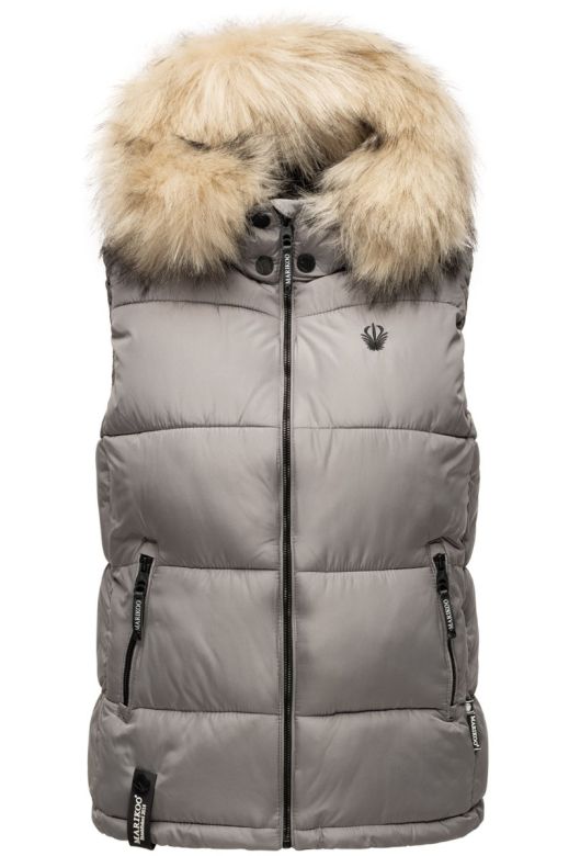 Dam Dunväst med päls Sneflug Grå
