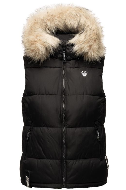 Dam Dunväst med päls Sneflug Svart