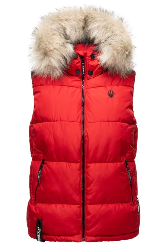 Dam Dunväst med päls Navahoo Sneflug Röd