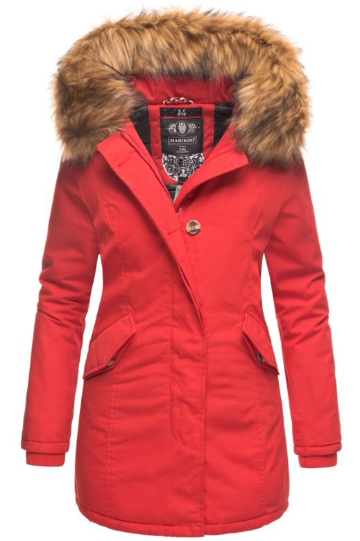 Dame Vinterjakke med pels Karma Prinsess - Rød
