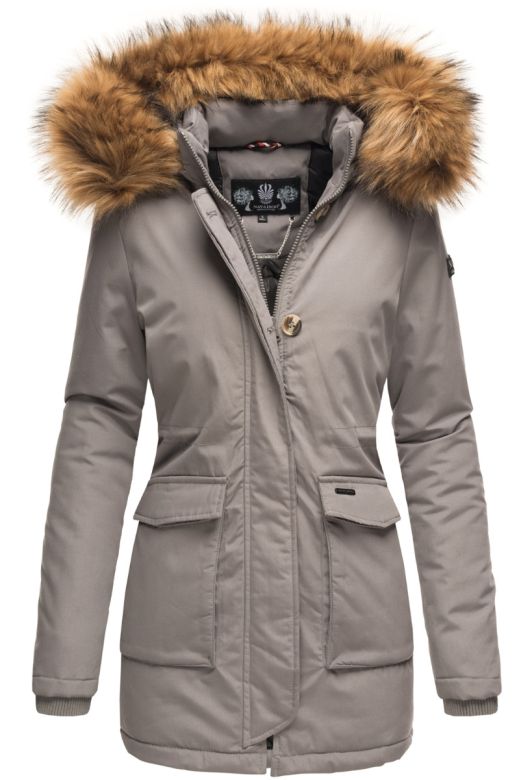 Dame vinterjakke med pels Navahoo Snowangle Princess - Grå