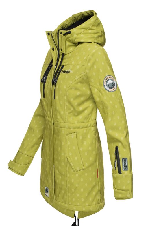 Flot Softshell outdoor jakke i Grøn Dot
