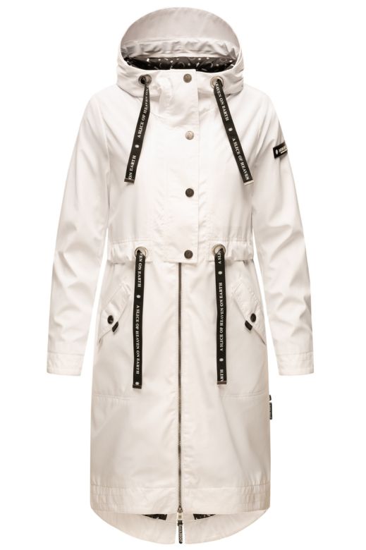 Dame Overgangs jakke i lang model Navahoo Josinaa i Off White