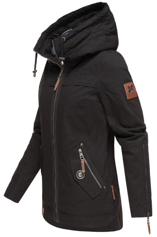 Dame Overgangsjakke i bomuld Wekoo - Sort