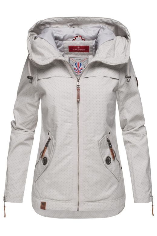 Dame Overgangsjakke i bomuld Wekoo - Lys Grå Dot