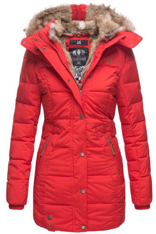 Dame vinter jakke model faurit - Rød