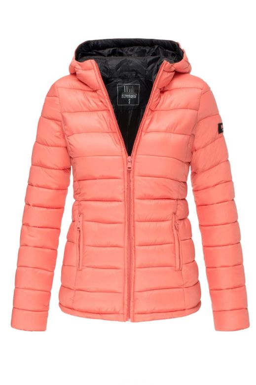 Dame dynejakke med hætte Lucy - Koral