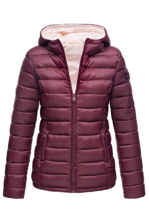 Dame dynejakke med hætte Lucy - Wine