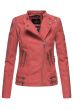 Læder look dame jakke i Rød