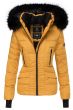 Dame vinterjakke med pels - Adele Gul