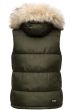 Dam Dunväst med päls Sneflug Olivgrön